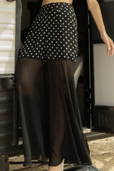 Dotted Sheer-Element Pants